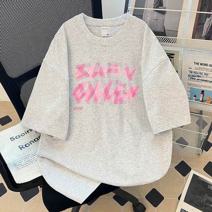 Heavyweight Letter Print Cotton T-Shirts