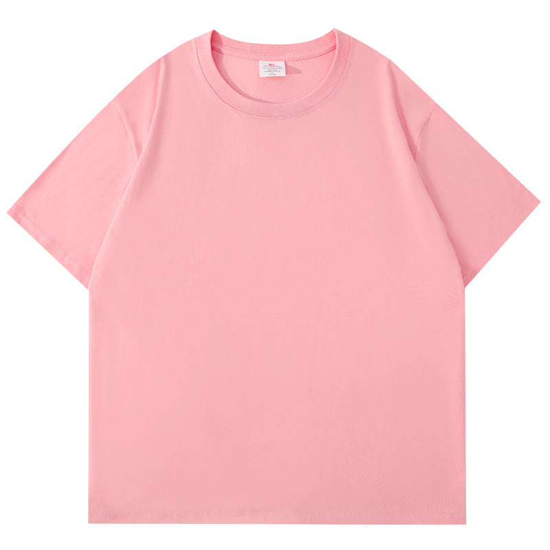 Heavyweight Pure Cotton Short-Sleeve T-Shirt for Men, Summer Loose Half-Sleeve Solid Color Everyday Retro Casual Base Shirt, Fashionable Style
