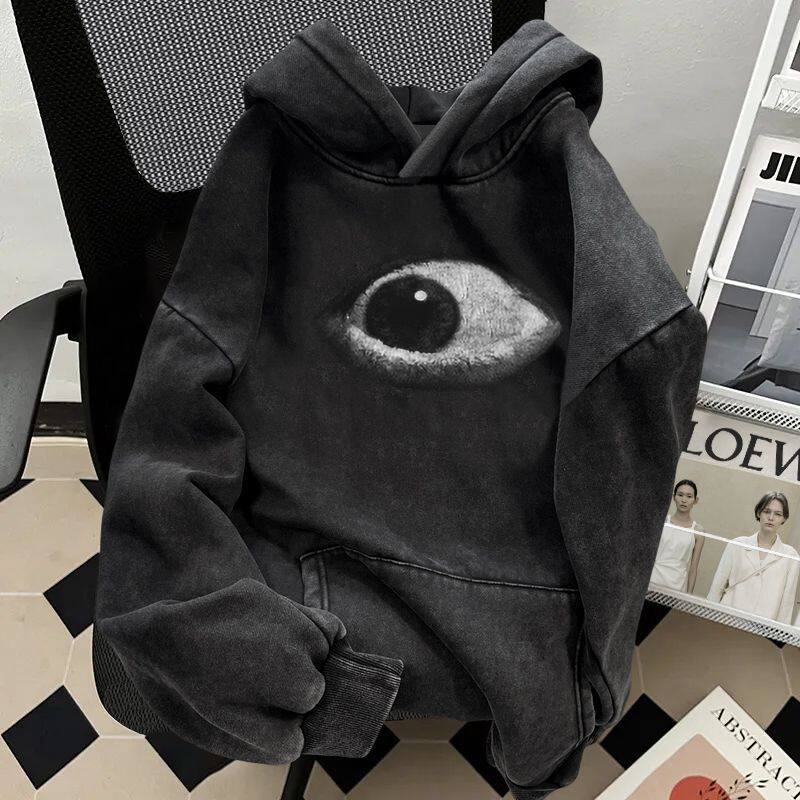 Heavyweight Washed Distressed Hooded Sweatshirt
