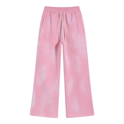 Heavyweight Washed Fleece Wide-Leg Sweatpants