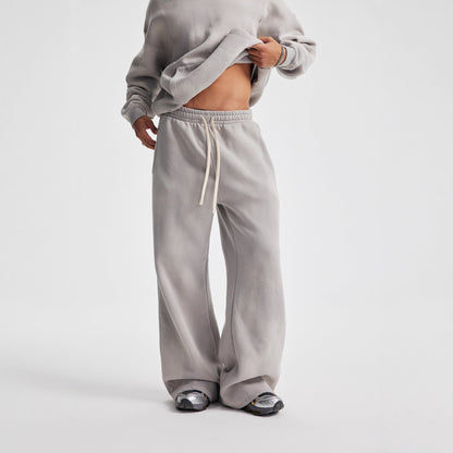 Heavyweight Washed Fleece Wide-Leg Sweatpants