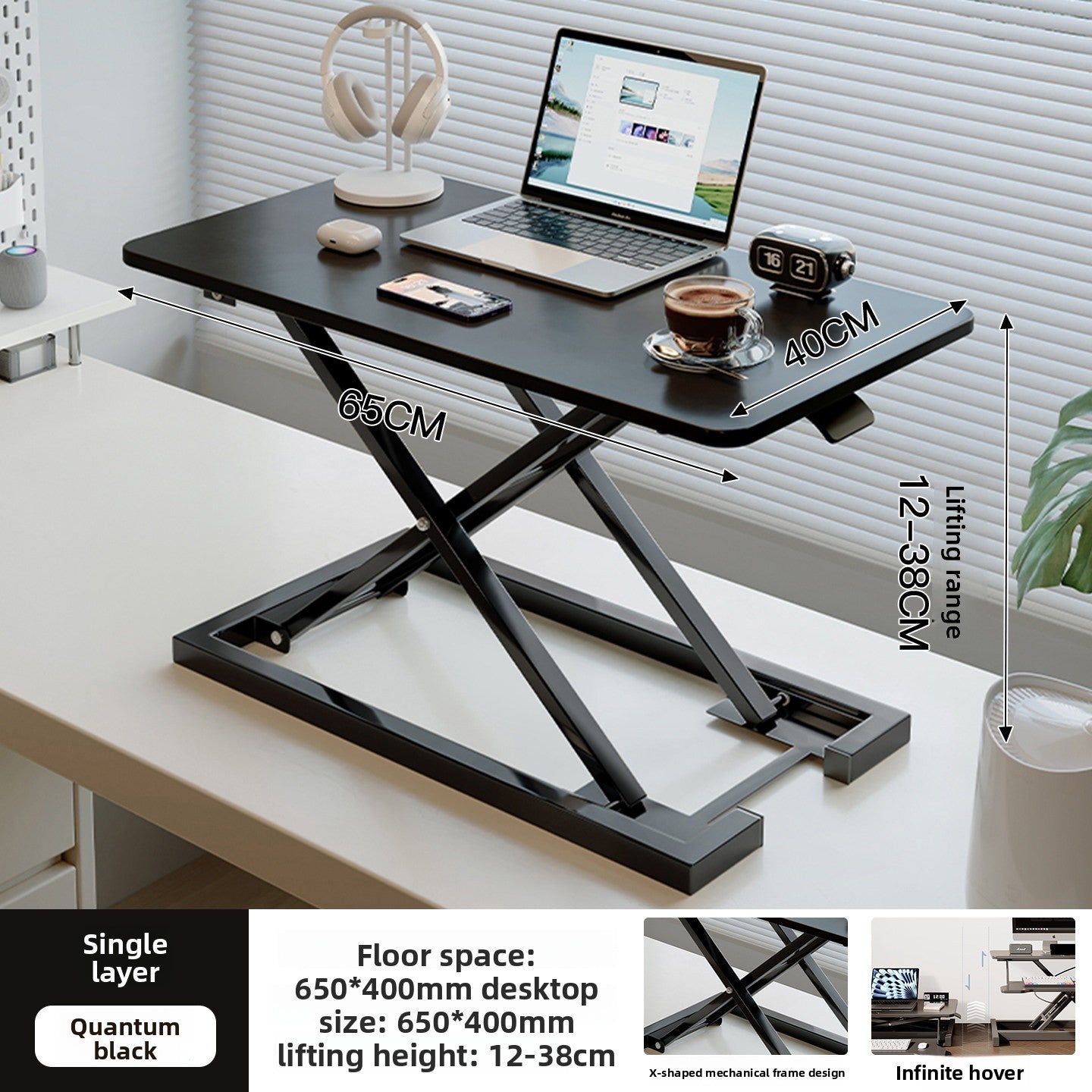 Height Adjustable Desktop Riser Stand