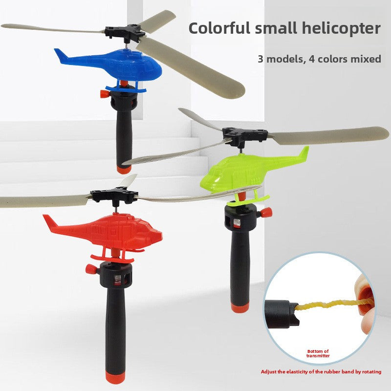 Helicopter with a pull-string handle