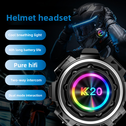Helmet Bluetooth Headset with Intercom and Video Recording, FM Radio