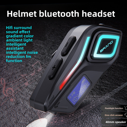 Helmet Bluetooth Headset with Intercom and Video Recording, FM Radio