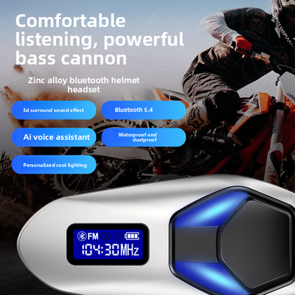 Helmet Bluetooth Headset with Intercom and Video Recording, FM Radio