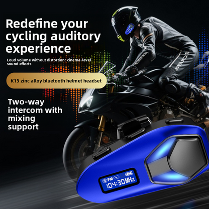 Helmet Bluetooth Headset with Intercom and Video Recording, FM Radio