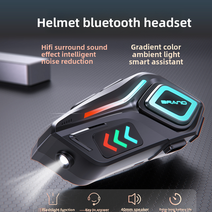 Helmet Bluetooth Headset with Intercom and Video Recording, FM Radio