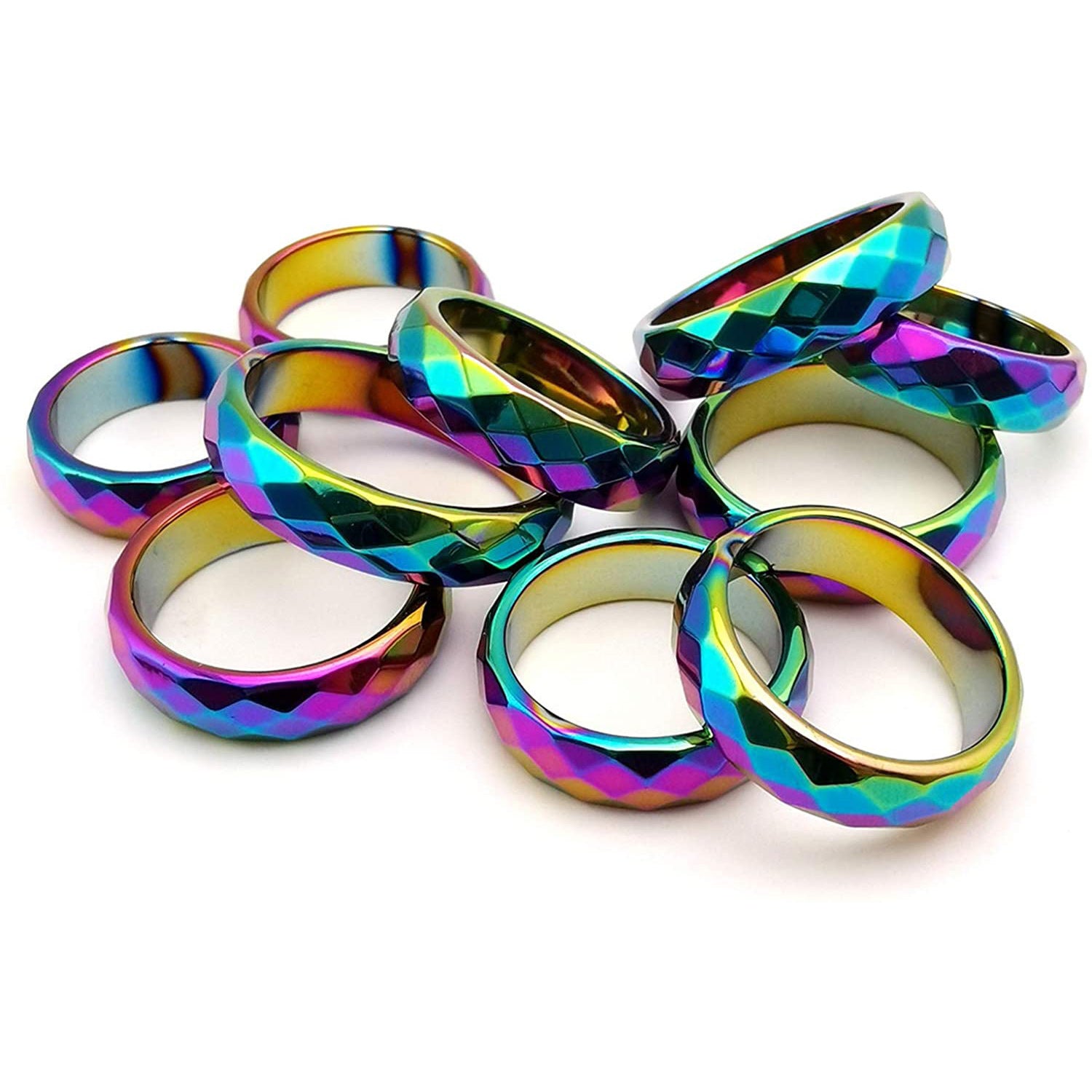 Hematite Arc Facet Ring