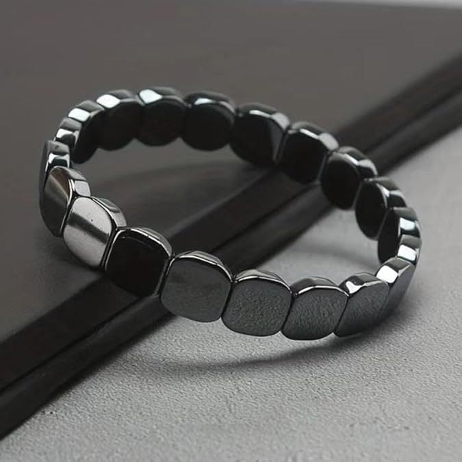 Hematite Black Stone Elastic Bead Bracelet