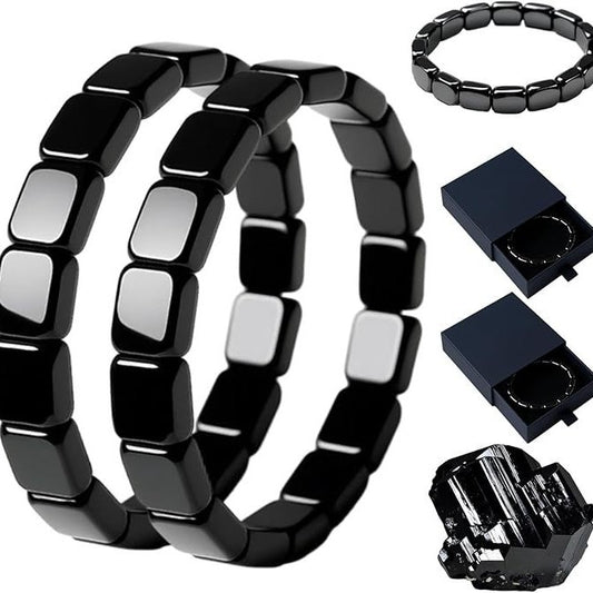 Hematite Stretch Square Bead Bracelet