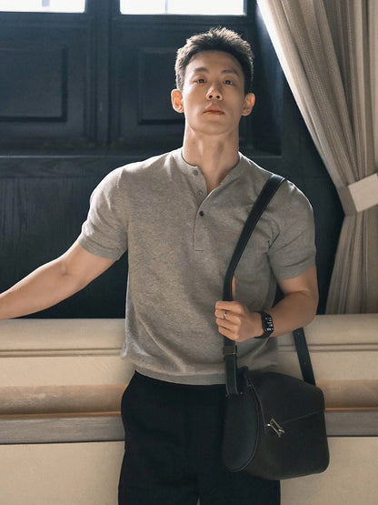 Henry collar short sleeve