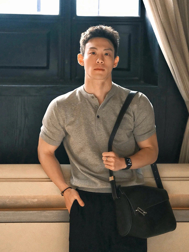 Henry collar short sleeve