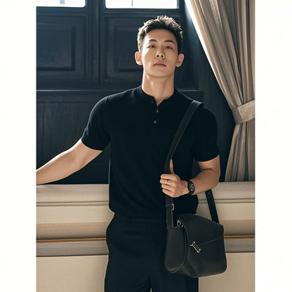 Henry collar short sleeve