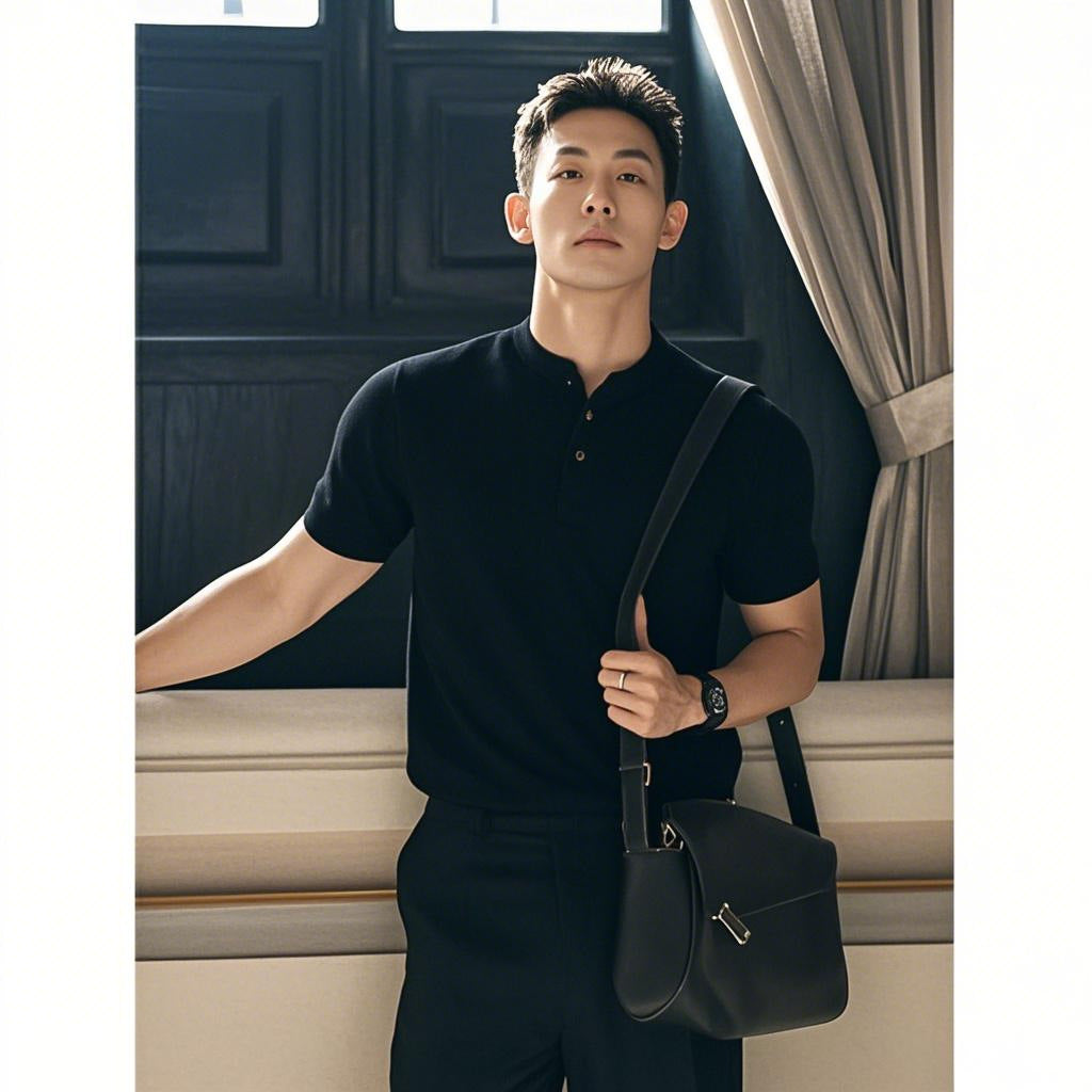 Henry collar short sleeve