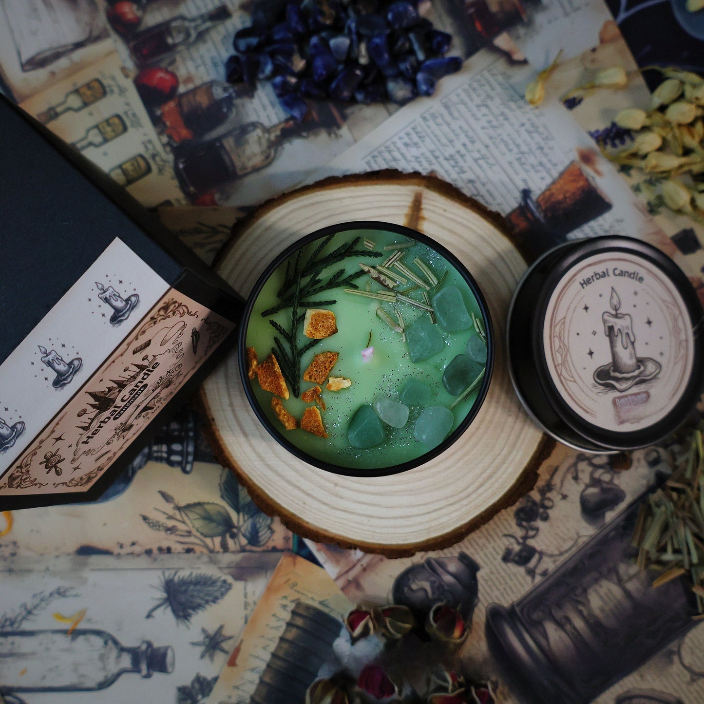 Herbal Crystal Scented Candle