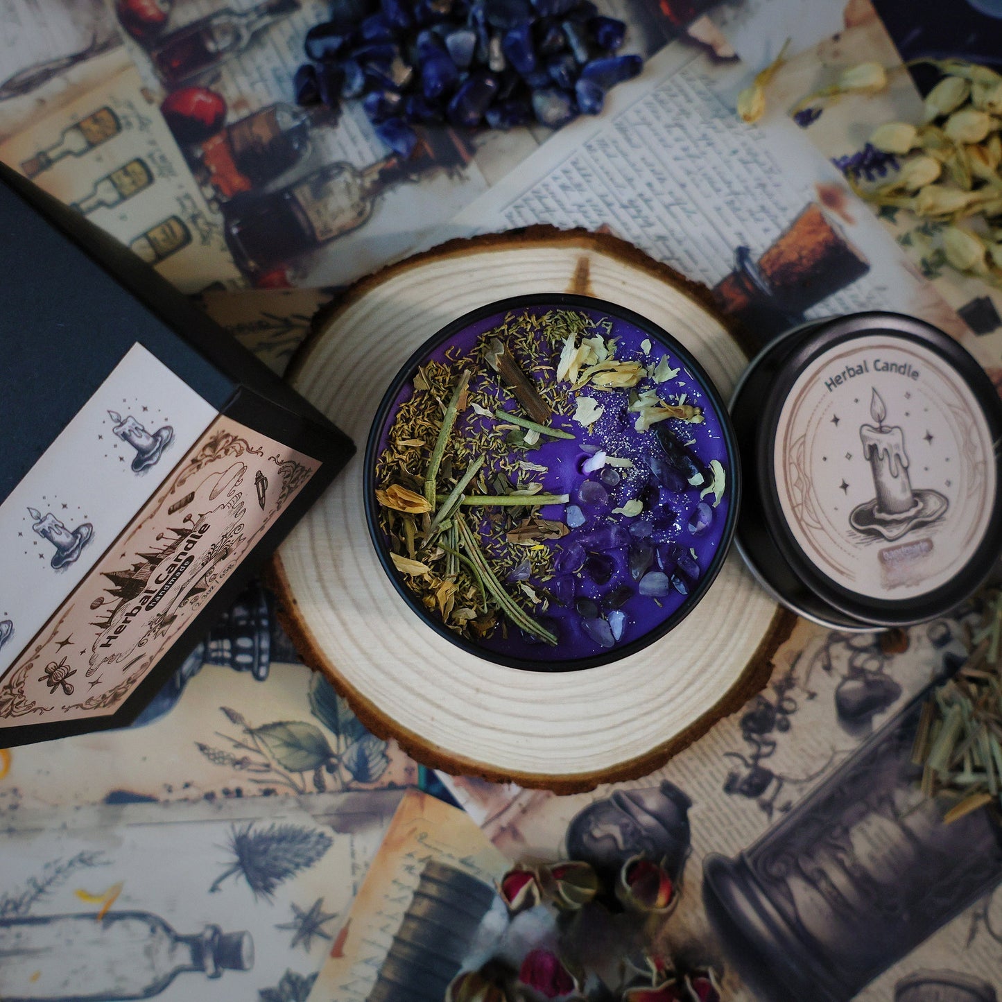 Herbal Crystal Scented Candle