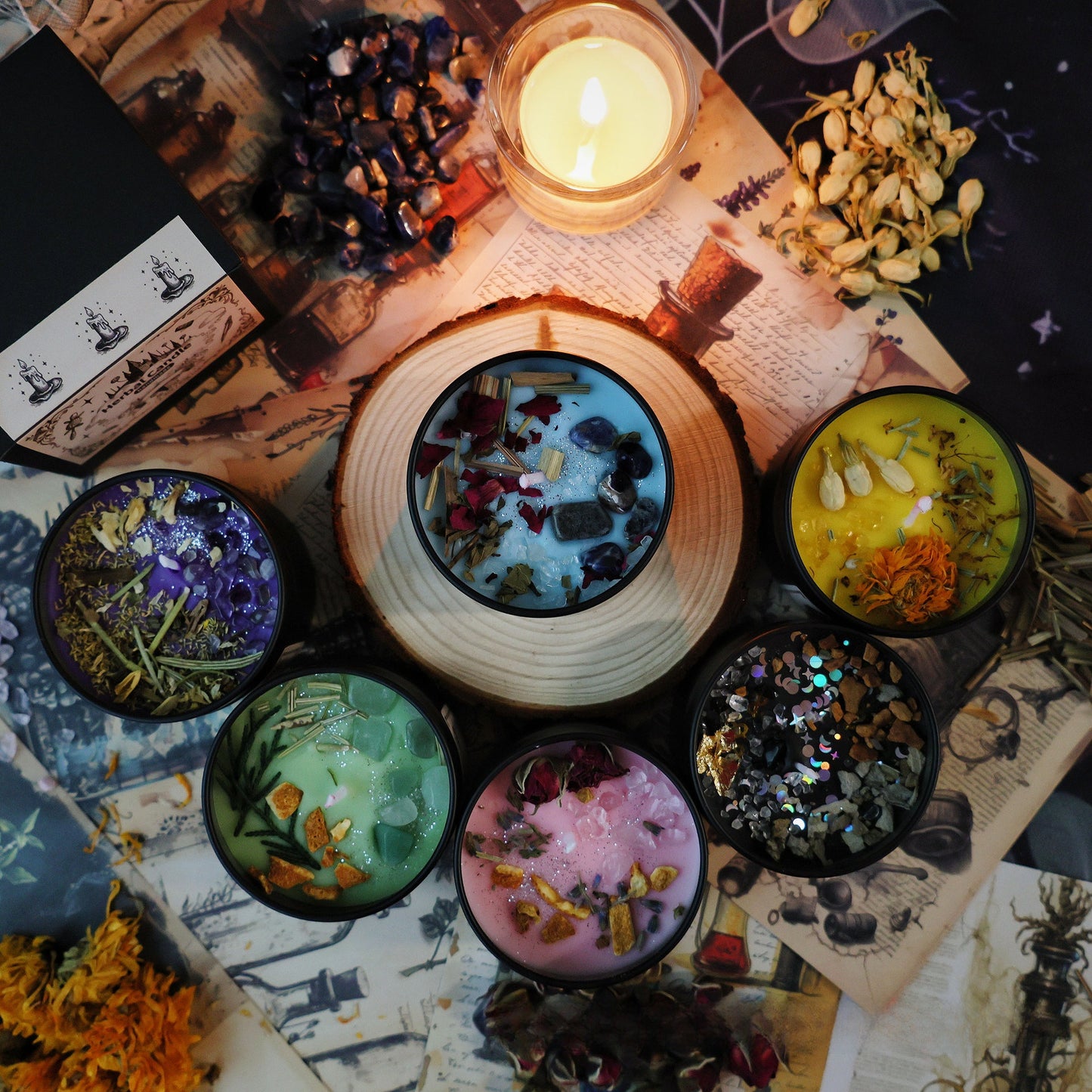 Herbal Crystal Scented Candle