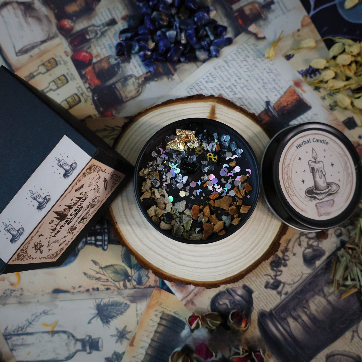 Herbal Crystal Scented Candle