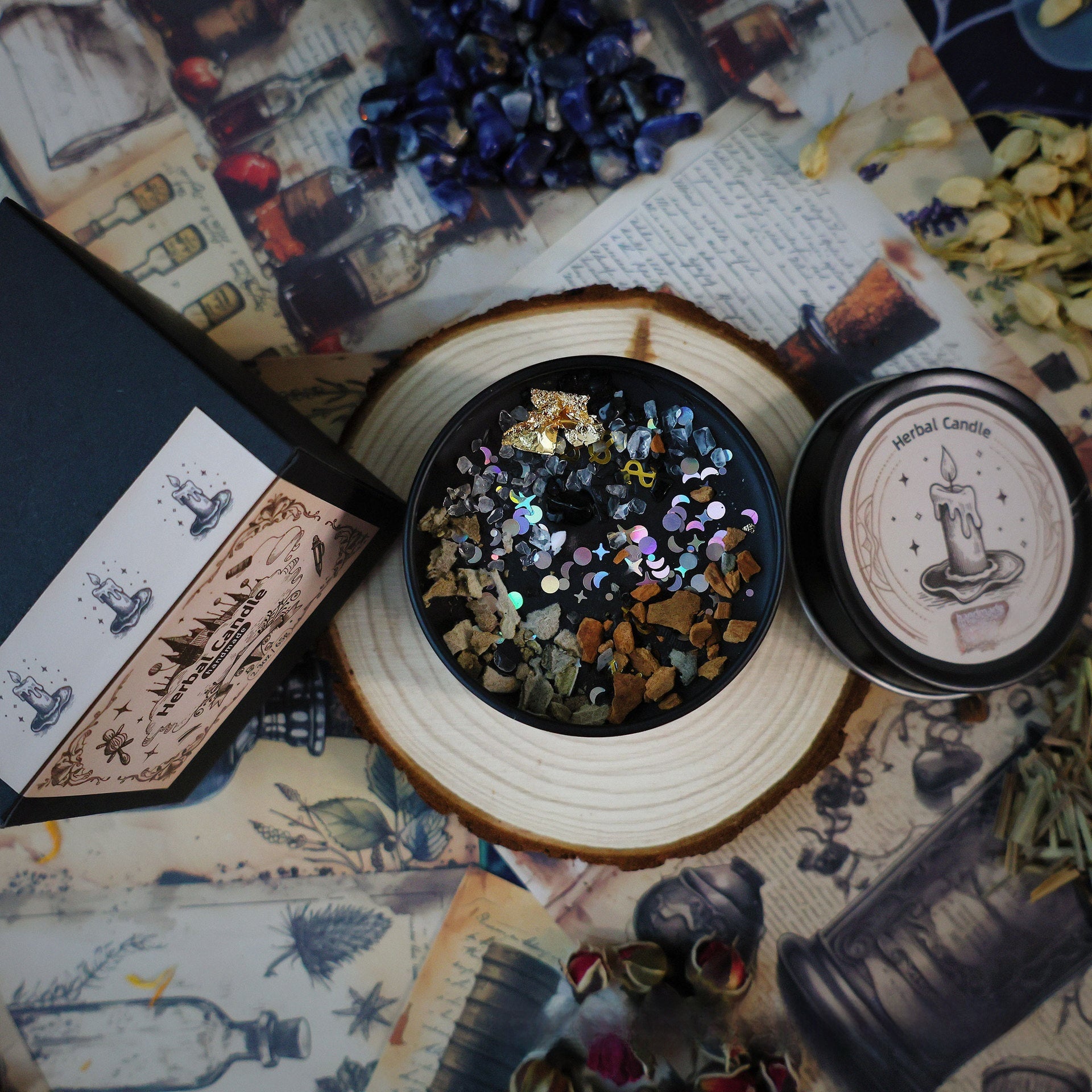 Herbal Crystal Scented Candle