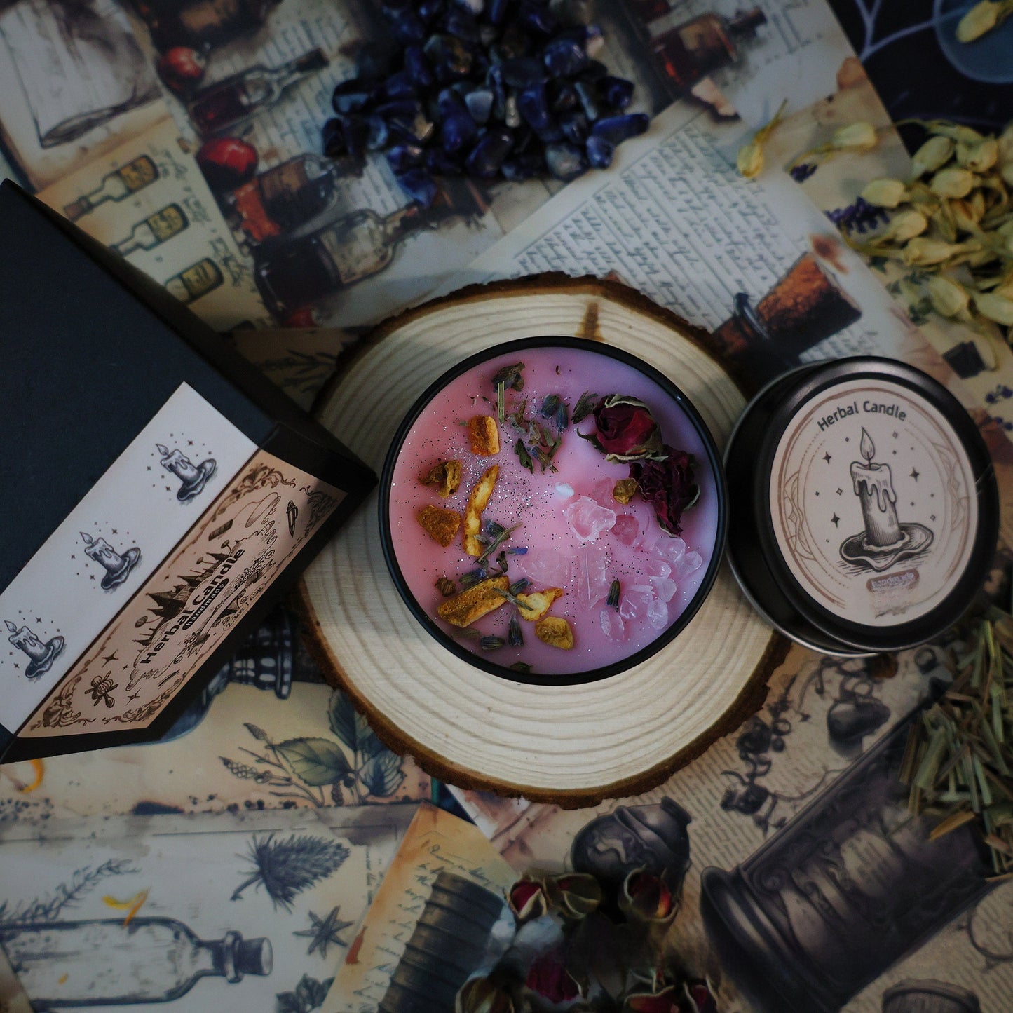 Herbal Crystal Scented Candle