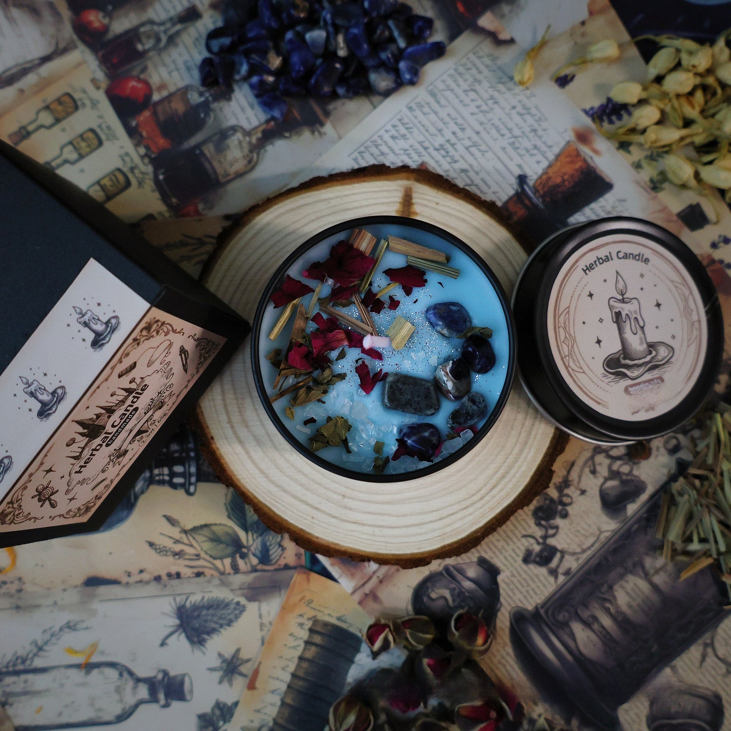 Herbal Crystal Scented Candle
