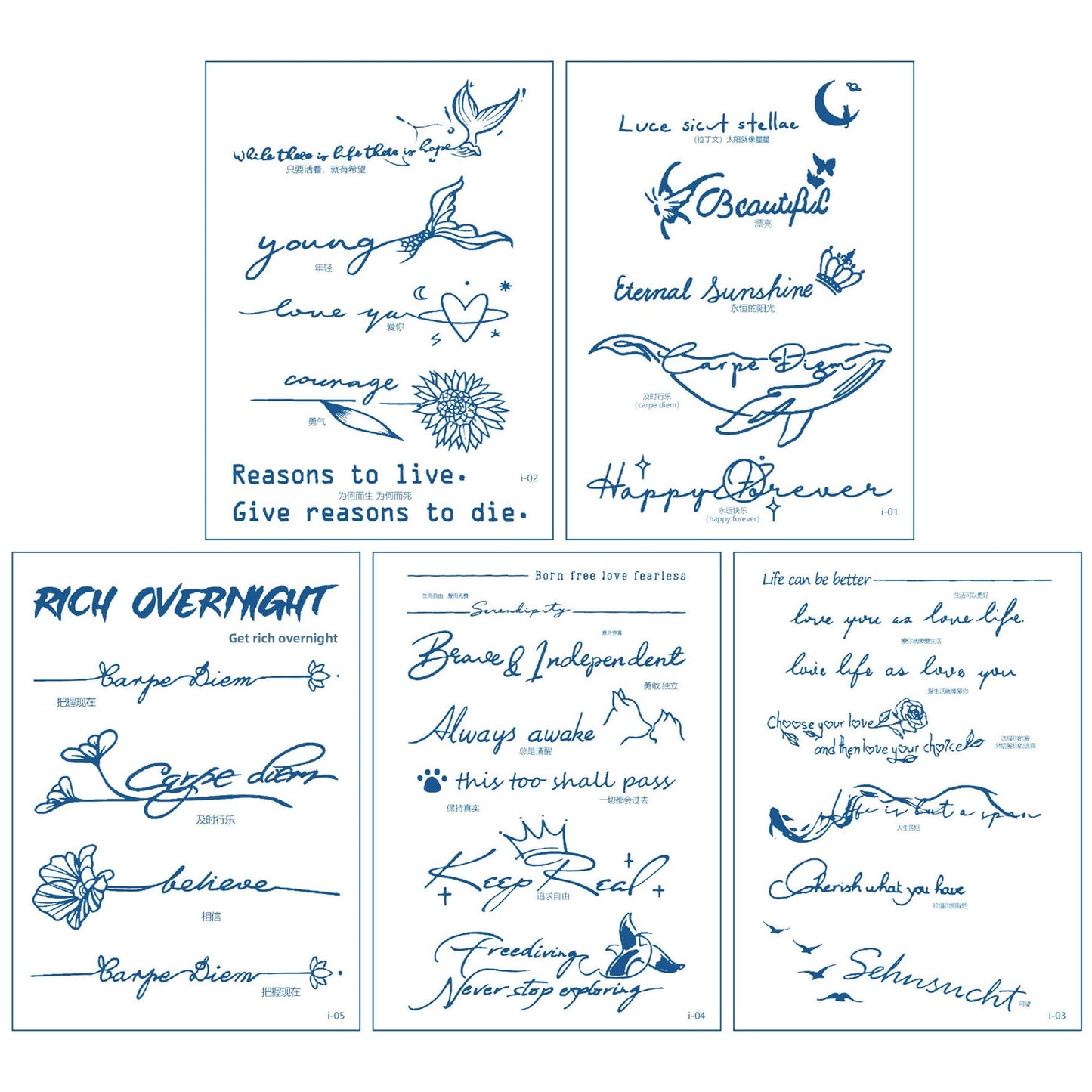 Herbal Semi-Permanent Tattoo Stickers