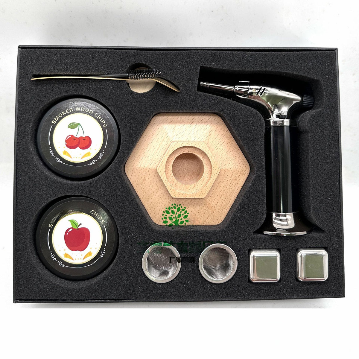 Hexagon and UFO Wooden Cocktail Smoker Kit with Accessories