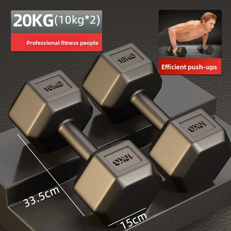 Hexagon Rubber Coated Dumbbell for Home Gym Training