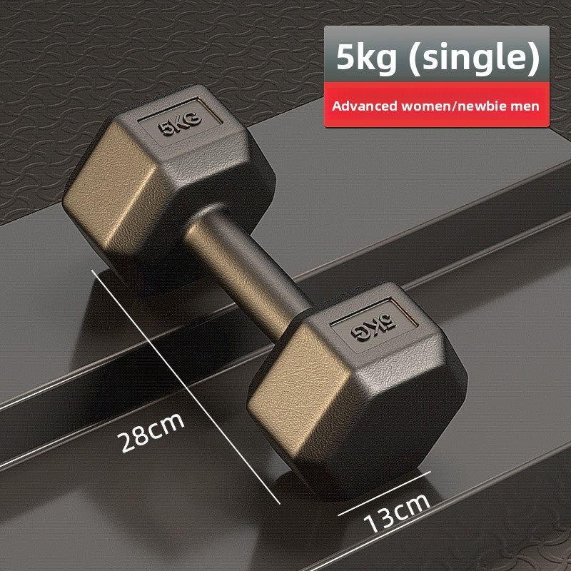 Hexagon Rubber Coated Dumbbell for Home Gym Training