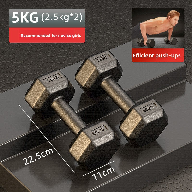 Hexagon Rubber Coated Dumbbell for Home Gym Training