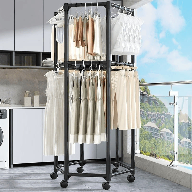 Hexagonal clothes drying rack