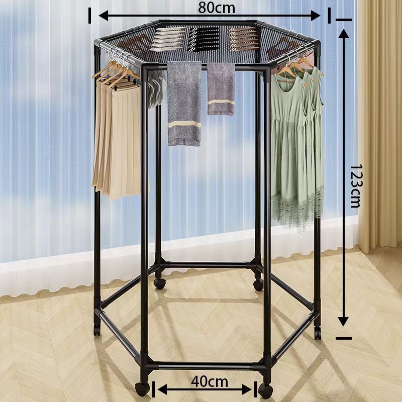 Hexagonal clothes drying rack