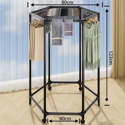 Hexagonal clothes drying rack