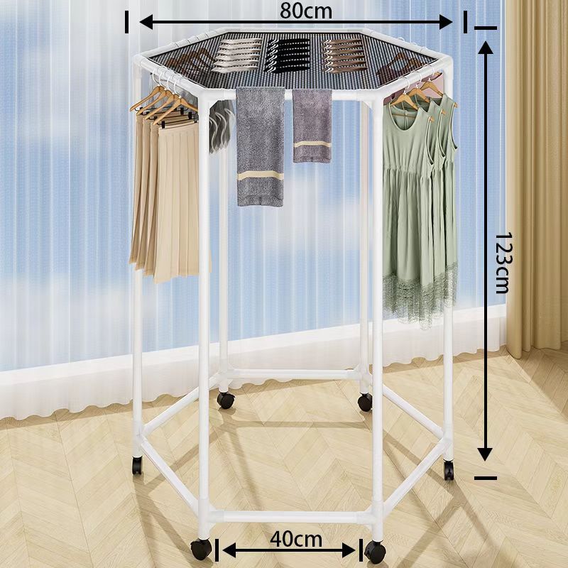 Hexagonal clothes drying rack