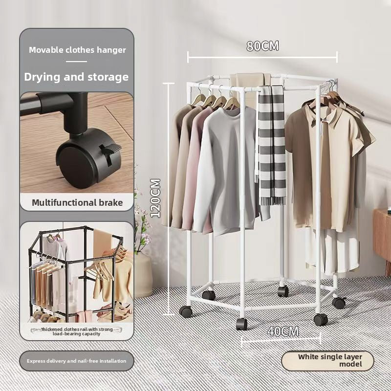 Hexagonal clothes drying rack