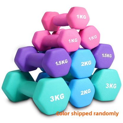 Hexagonal Coated Dumbbells for Fitness