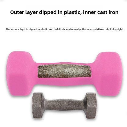 Hexagonal Coated Dumbbells for Fitness