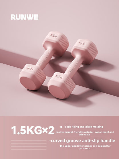 Hexagonal Coated Fitness Dumbbells