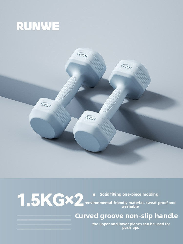 Hexagonal Coated Fitness Dumbbells