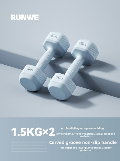 Hexagonal Coated Fitness Dumbbells
