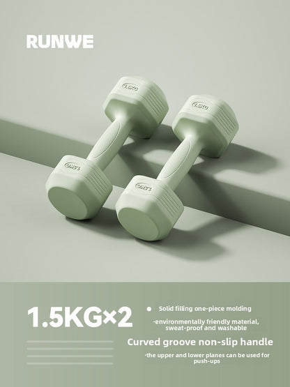 Hexagonal Coated Fitness Dumbbells