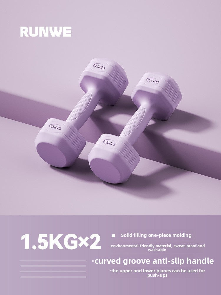 Hexagonal Coated Fitness Dumbbells