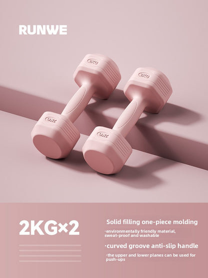 Hexagonal Coated Fitness Dumbbells