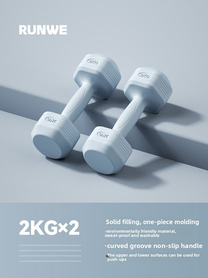 Hexagonal Coated Fitness Dumbbells