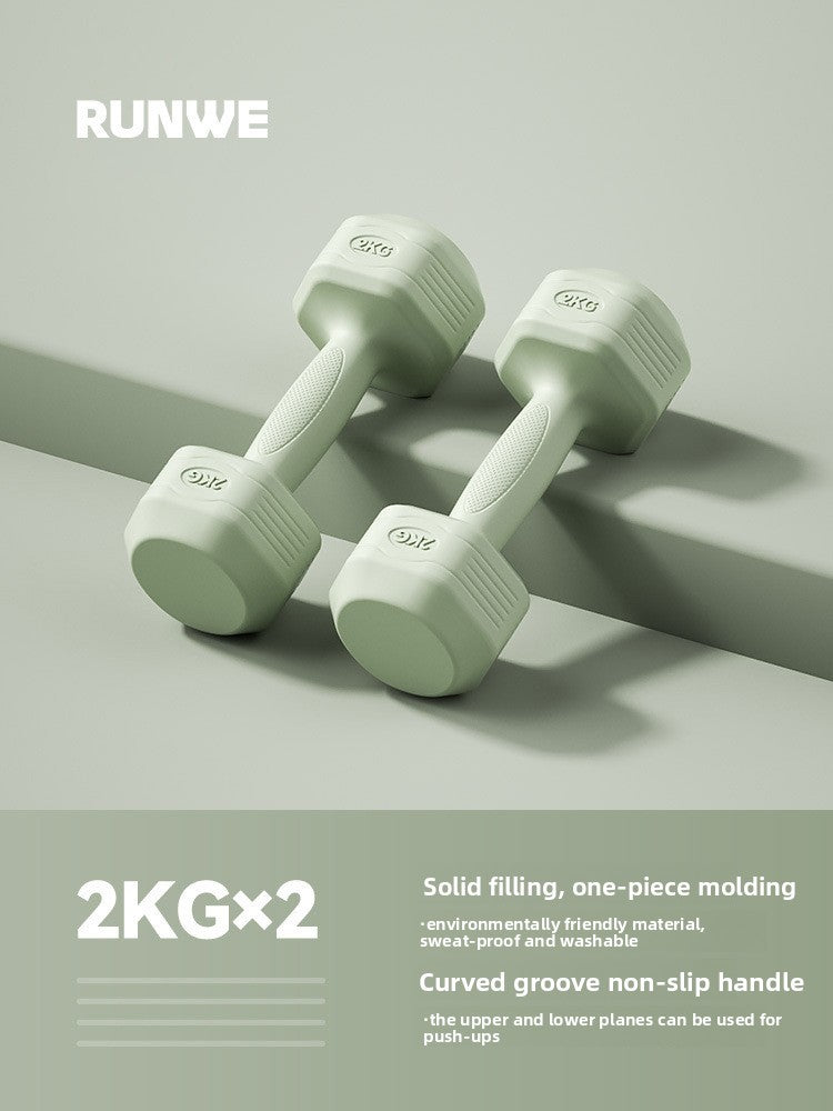 Hexagonal Coated Fitness Dumbbells