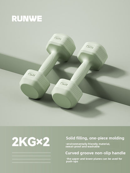 Hexagonal Coated Fitness Dumbbells