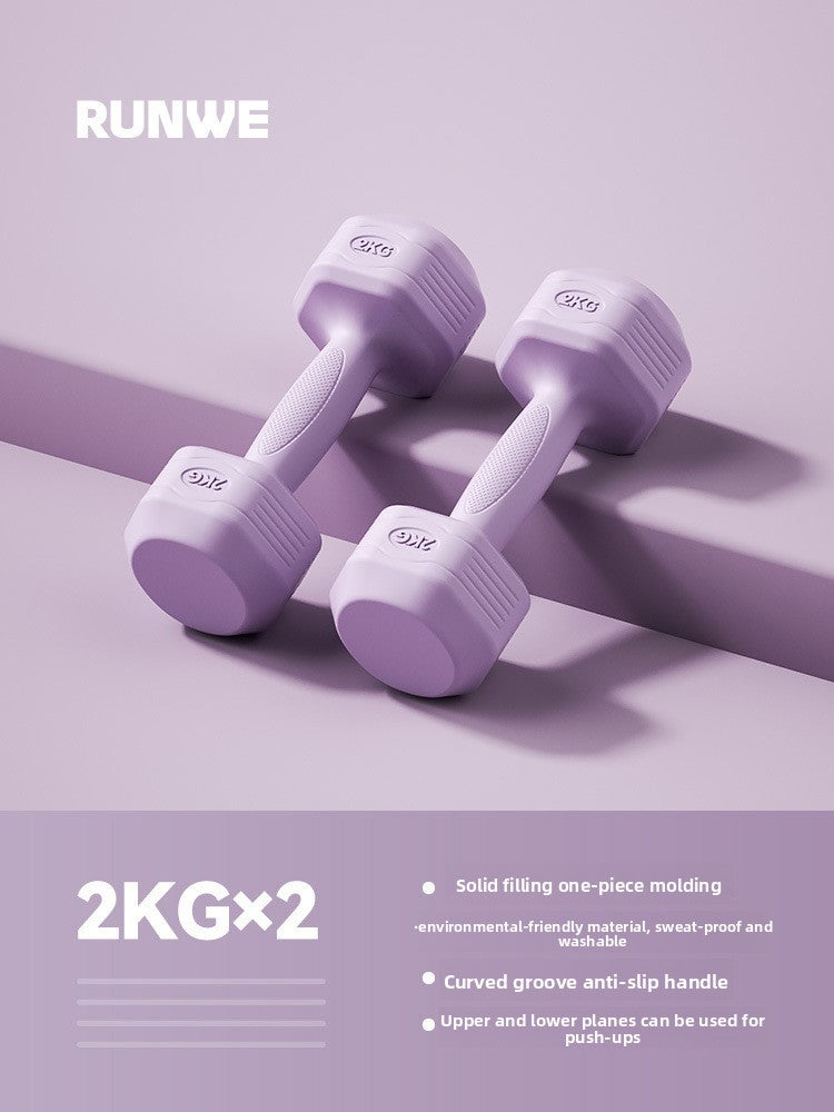Hexagonal Coated Fitness Dumbbells