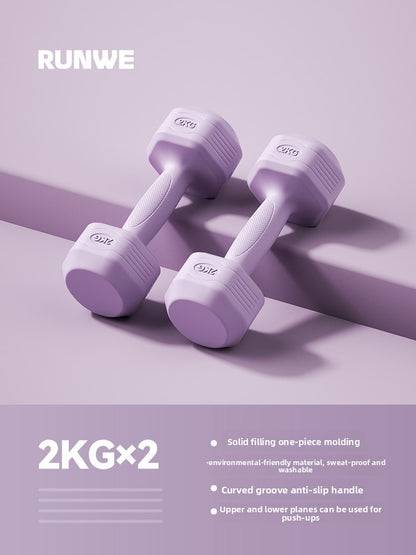 Hexagonal Coated Fitness Dumbbells