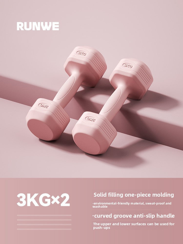 Hexagonal Coated Fitness Dumbbells